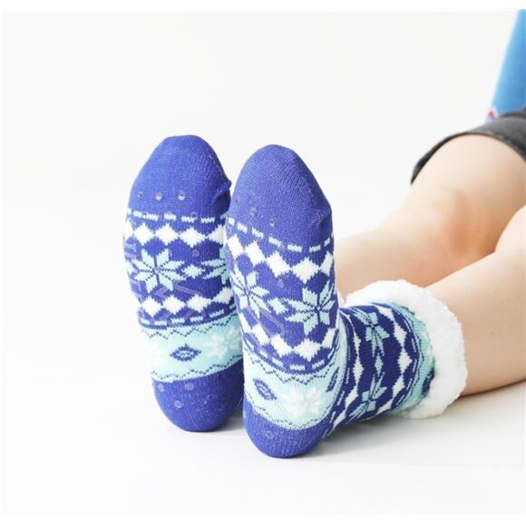 Fuzzy Fluffy Slipper Socks, 3 Pairs Womens Sherpa Non Slip Plush Comfy Cozy - Picture 4 of 7